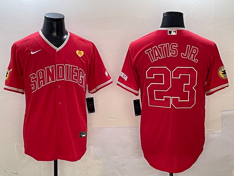 Men San Diego Padres 23 Tatis jr Red Jointly Name Game Nike 2025 MLB Jersey style 4